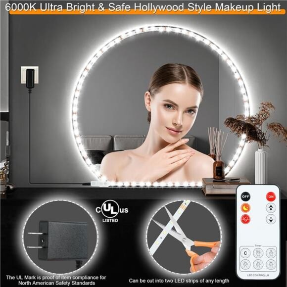 LED Vanity Mirror Lights for Makeup Dressing Table Vanity Set 13ft Flexible LED - Picture 2 of 7